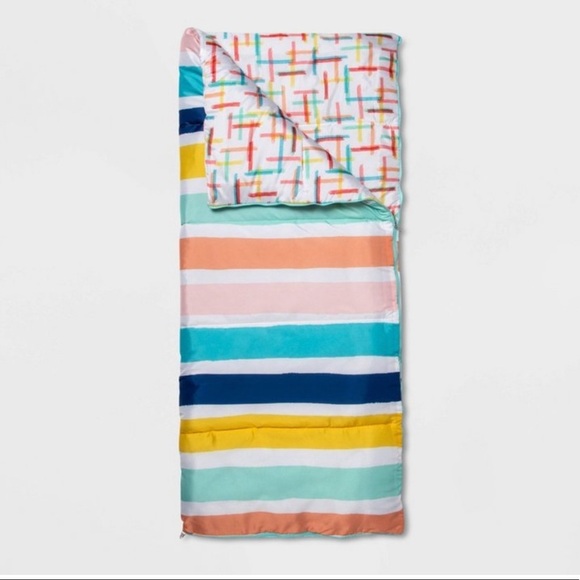 NWT sun squad kids printed sleeping bag w/carrying bag pastel colored - Picture 1 of 3